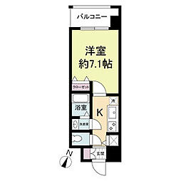 KDXレジデンス三宮 ワンルームの間取図画像