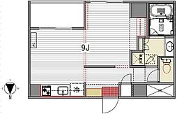ラクラス田原町 ワンルームの間取図画像