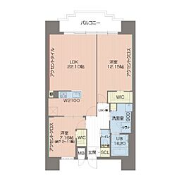 プレジオ北浜 1SLDKの間取図画像