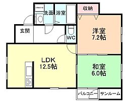 リブロいみず 2LDKの間取図画像