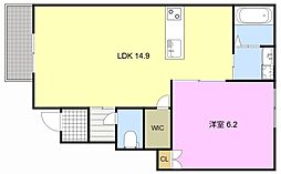 La vie 坪井町 1LDKの間取図画像