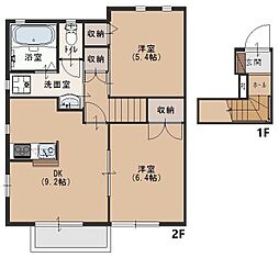 ディアコートふじみ野C 2DKの間取図画像