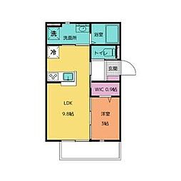 ユアメゾンソレイユ 1LDKの間取図画像