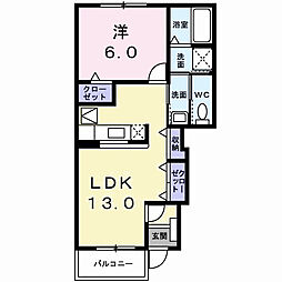 ミユマパレスA 1LDKの間取図画像