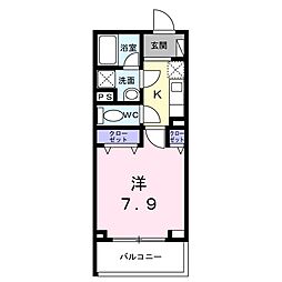 中宮町マンション(027390401) 1Kの間取図画像
