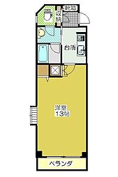 クレドール 1Kの間取図画像