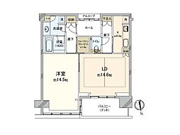 グラングリーン大阪 THE NORTH RESIDENCE 1LDKの間取図画像