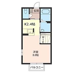 アルコバレーノ 1Kの間取図画像
