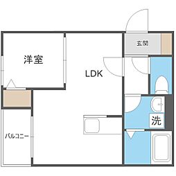 上白水3丁目AP(仮) 1LDKの間取図画像