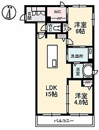 ファンコート東青崎 2LDKの間取図画像