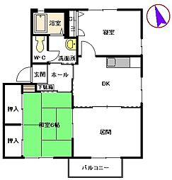 シャーメゾン昴C 3DKの間取図画像