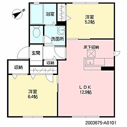 プレフェランス長門石 2LDKの間取図画像