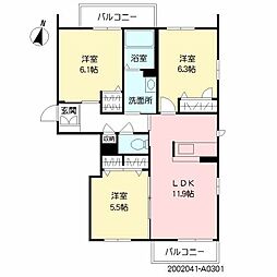 パストラルヴィラ 3LDKの間取図画像