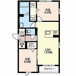 フィフォレット 2LDKの間取図画像