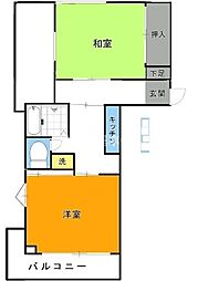 コンフォール長沼 2Kの間取図画像