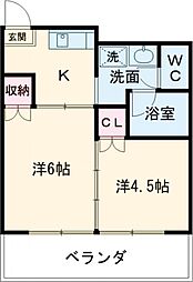 マンション池袋 2Kの間取図画像