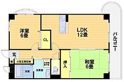 プルーリオン上桂 2LDKの間取図画像