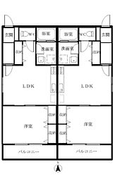 ウエストセントラルハイツA 1LDKの間取図画像
