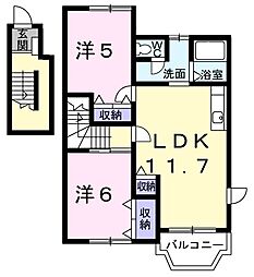 ピュアクエスト 2LDKの間取図画像