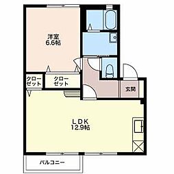 アペックスC 1LDKの間取図画像