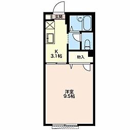 サンパティークS・C 1Kの間取図画像