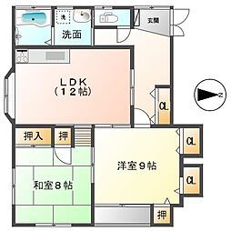 ファミーユ宮下E 2LDKの間取図画像