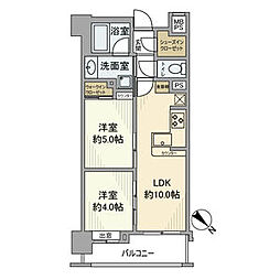 グローベルザ・ソニア横浜 2LDKの間取図画像