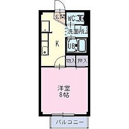 ボンマルシェ 1Kの間取図画像