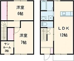 ボアメゾン2D 2LDKの間取図画像