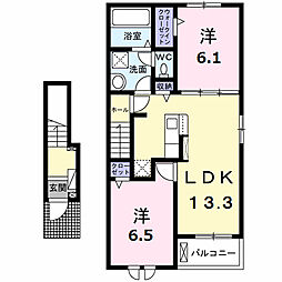 グランデ 2LDKの間取図画像