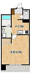 クロノス43水前寺 1Kの間取図画像