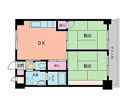 グランベール別府 2DKの間取図画像