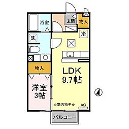セジュール・サンパティー 1LDKの間取図画像