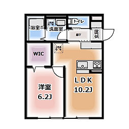 Komorebi Garden中田本町B 1LDKの間取図画像