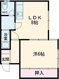 セントラルコート 1LDKの間取図画像