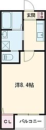 ブラン荒井A棟 1Kの間取図画像