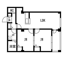 ファミリア一番館 2LDKの間取図画像