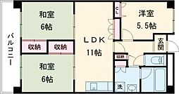 ヤイロハイツ 3LDKの間取図画像