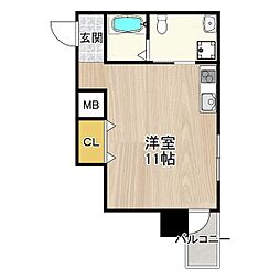 ディアコート宿屋町 ワンルームの間取図画像
