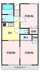 USKコーポ 3DKの間取図画像