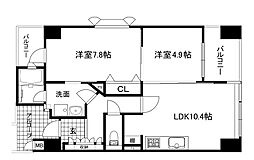 パレベルマリン 2LDKの間取図画像