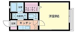 サンシャインマエダ 1Kの間取図画像