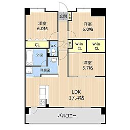 LIBTH-平成駅前 3LDKの間取図画像