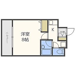ラナップスクエア三宮プライム 1Kの間取図画像