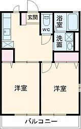 寿-A 2DKの間取図画像