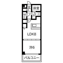 エクセレント港 1LDKの間取図画像