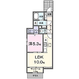 ヴィラ・ウエスト 1LDKの間取図画像