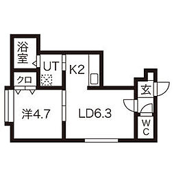 フェリスファミリアファイブ 1LDKの間取図画像