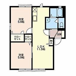 フォーレスA 2LDKの間取図画像