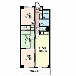 クレアージュ小田 3LDKの間取図画像